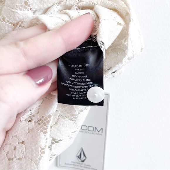 Volcom Not So Classic Tank Floral Lace Women's S Cream NWT - Picture 5 of 7